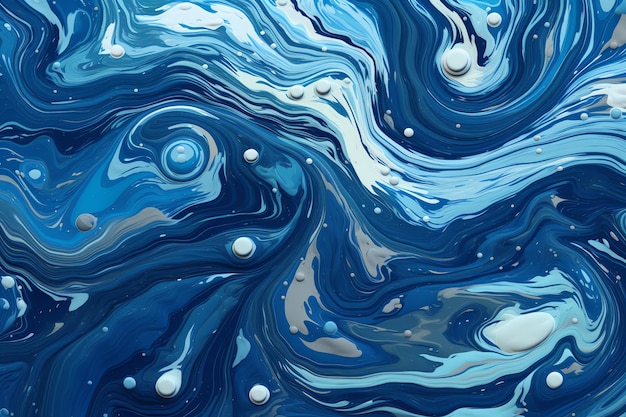Ein blauer Hintergrund mit verwirbelter Flüssigkeit