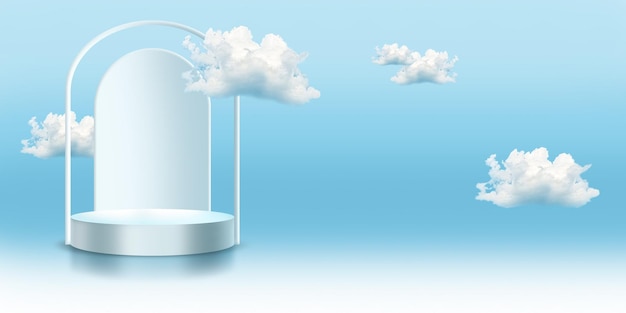 Ein blauer Hintergrund mit Wolken und einem Schild mit der Aufschrift „Wolke“