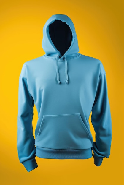 Ein blauer Hoodie auf einer Mannequin-Mannequin-Mannequin-Manney-Manney