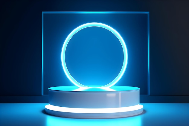 Ein blauer Kreis mit einem leuchtenden Licht darauf.