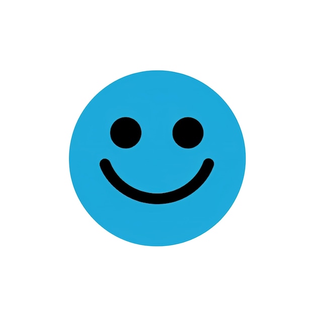 ein blauer Kreis mit einem Smiley darauf