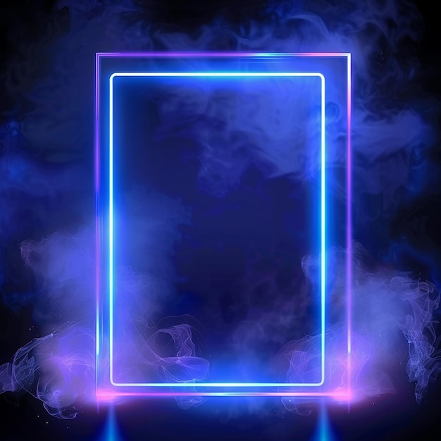 ein blauer Rahmen mit einem blauen Rahmen und einem Rahmen, auf dem das Wort steht