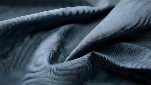 Ein blauer Stoff mit einem Muster aus weißen Punkten.