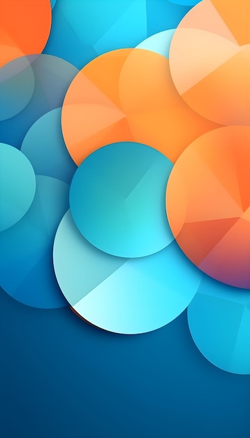 Ein blauer und orangefarbener Hintergrund mit Kreisen und dem Wort Liebe darauf.