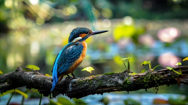 ein blauer Vogel mit einem langen Schnabel sitzt auf einem Baumzweig