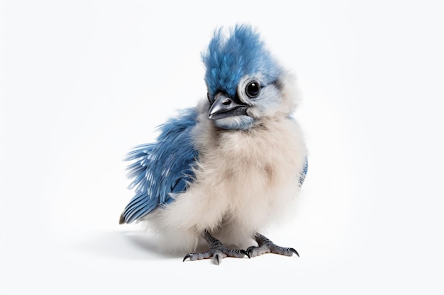 Ein blauer Vogel mit weißem Hintergrund