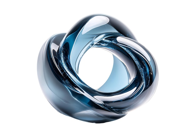 ein blaues Glasobjekt mit einem Ring