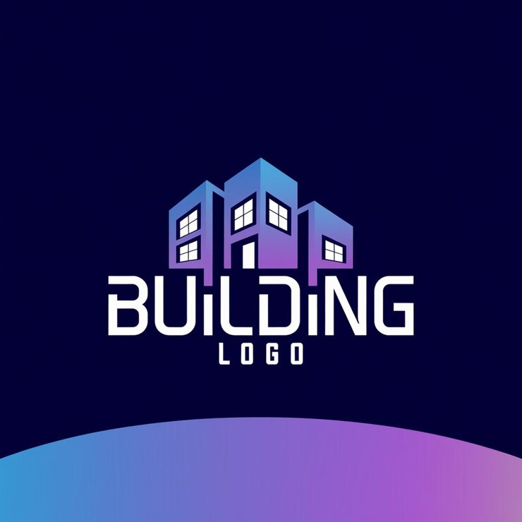 Foto ein blaues logo für das logo des bauunternehmens
