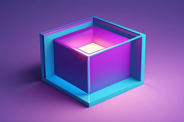Ein blaues Quadrat mit einem Licht in der Mitte