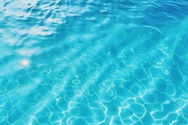 ein blaues Schwimmbad mit einer Person im Wasser