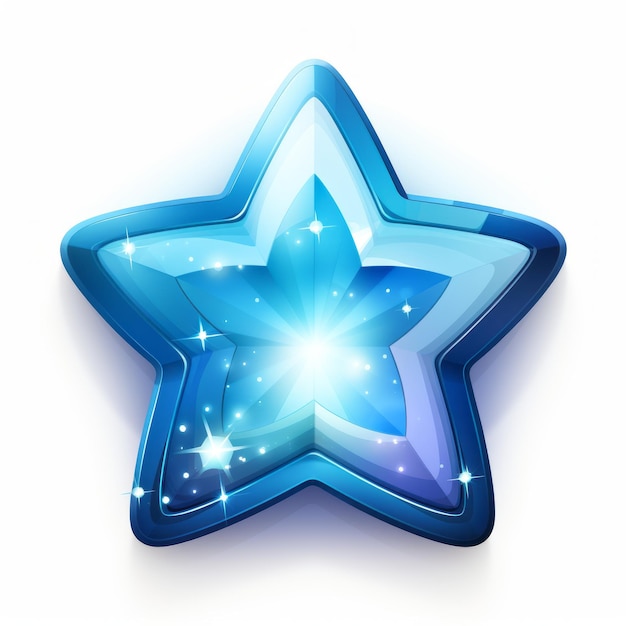 ein blaues sternförmiges Symbol mit Glitzereffekt