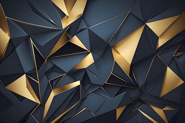 Ein blaues und goldenes geometrisches Design mit blauem Hintergrund