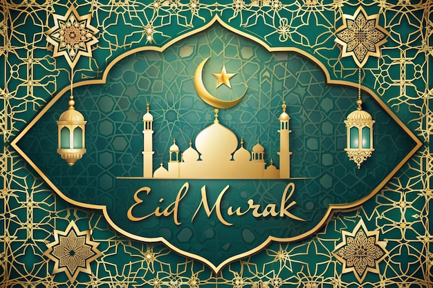 ein blaues und goldes Design mit einer Moschee an der Spitze