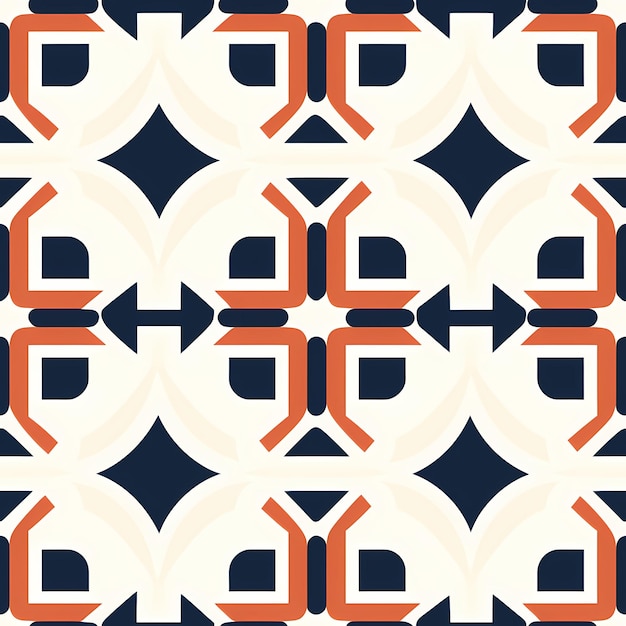 ein blaues und orangefarbenes Muster mit dem Wort „Pfeile“ auf weißem Hintergrund.
