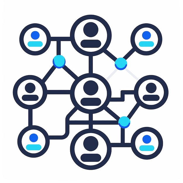 ein blaues und schwarzes Diagramm von Menschen mit den Worten Leute auf der Unterseite