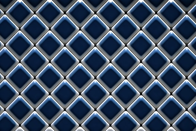 Ein blaues und silbernes Hexagon-Fliesenmuster.