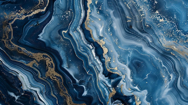 ein blauweißes Bild des Ozeans mit den blau-weißen Linien