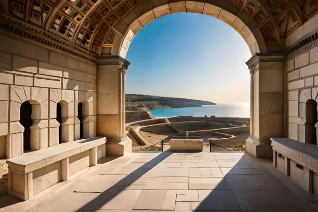 Ein Blick auf das Meer vom Gebäude aus