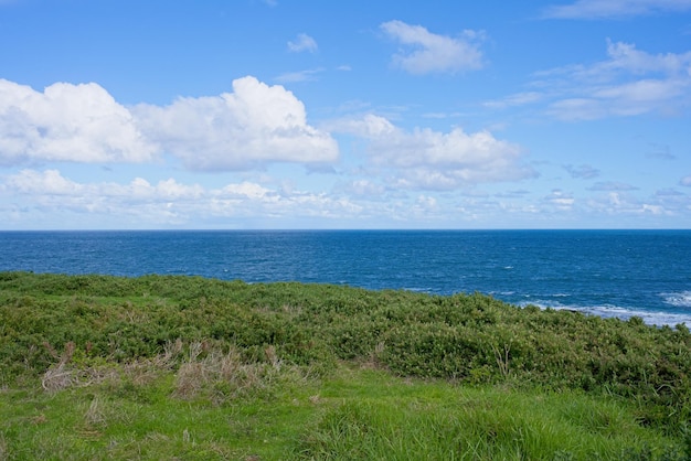 Ein Blick auf das Meer vom Hügel