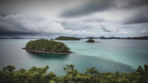 Ein Blick auf das Meer von der Spitze der Insel