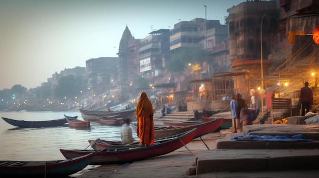 Ein Blick auf den Ganges vom Ganges.