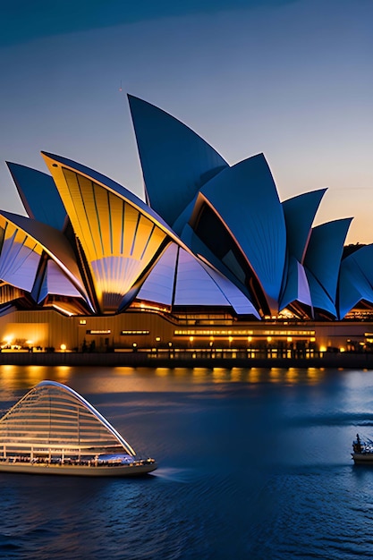 Ein Blick auf den Hafen von Sydney vom Wasser Generative KI