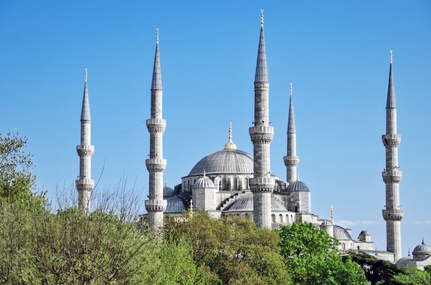 Ein blick auf die blaue moschee in istanbul