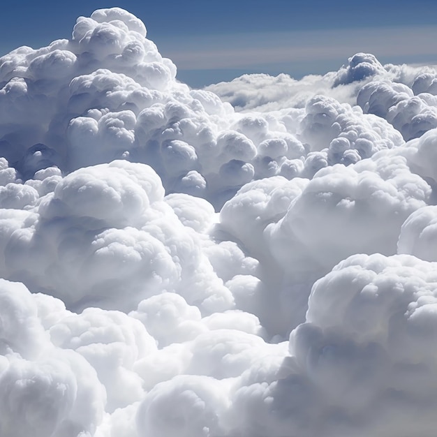 Ein Blick auf die Wolken von oben mit dem Himmel im Hintergrund.