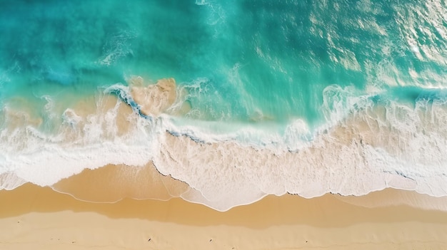 ein Blick auf einen Strand mit einer Welle, die hereinkommt