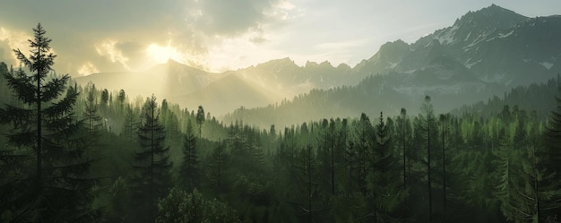 Ein Blick auf schöne Naturbäume im Vordergrund