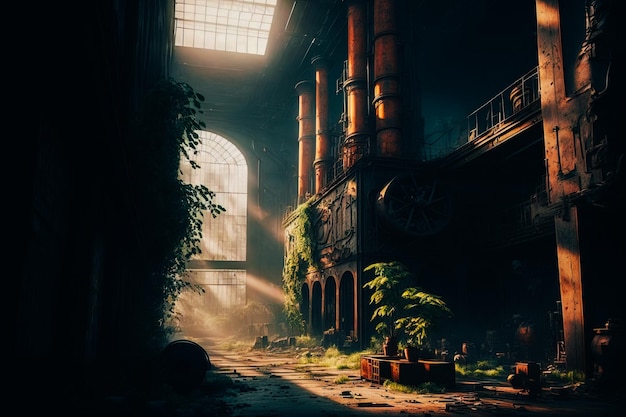Ein Blick in die Vergangenheit einer verlassenen Fabrik in der Stadt