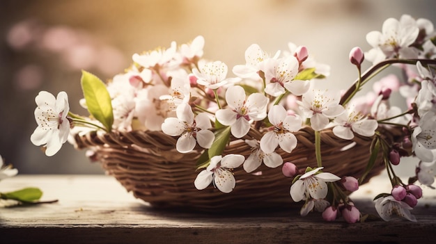 Ein Blumenkorb mit dem Wort Kirsche darauf