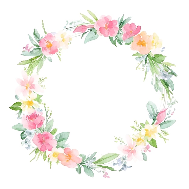 ein Blumenkranz mit dem Wort Spring auf der Unterseite