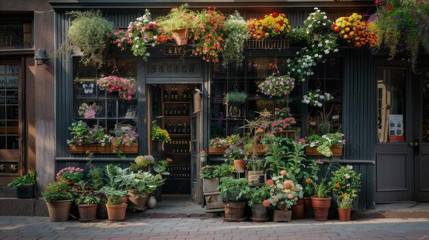 Ein Blumenladen mit vielen Topfpflanzen und Blumen