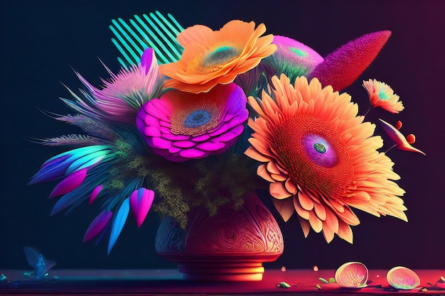 ein Blumenstrauß auf einem Tisch