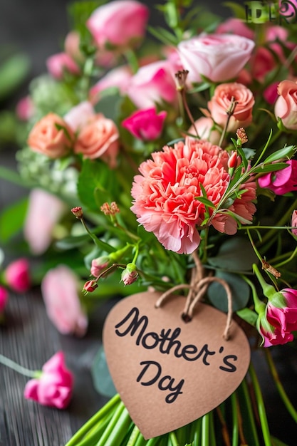 ein Blumenstrauß für den Muttertag in Nahaufnahme