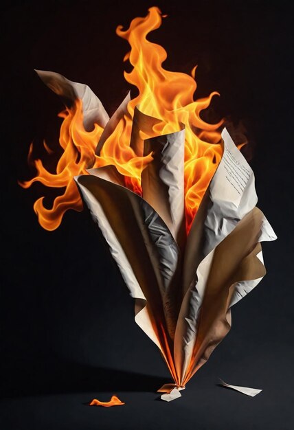 Foto ein bouquet mit brennenden papieren