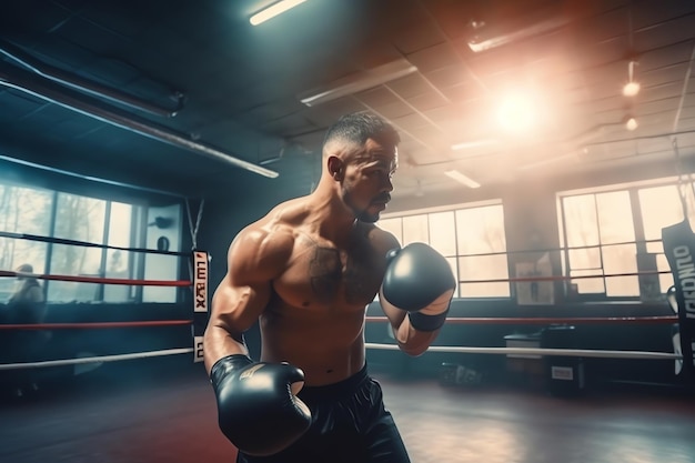 Ein Boxer in einem Boxring mit dem Wort Nr.