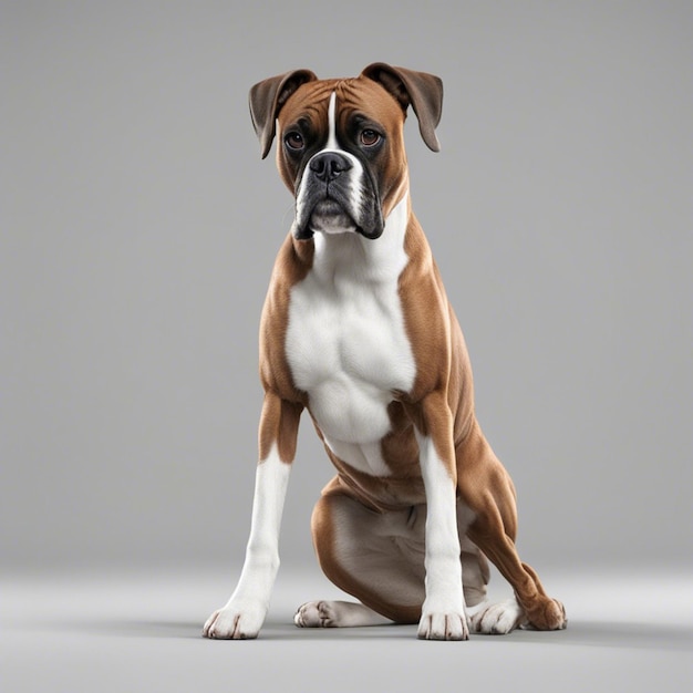 Ein Boxerhund mit weißem Hintergrund