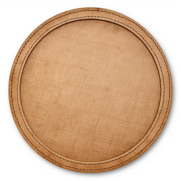ein brauner Lederkreis mit einem braunen Lederband