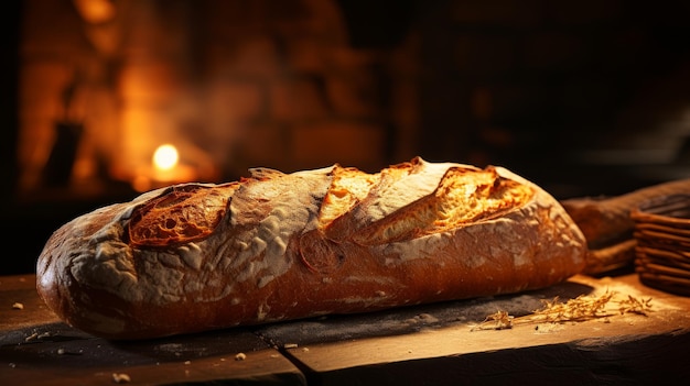 Ein Brot auf dem Tisch