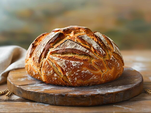 Ein Brot auf einem Holzbrett