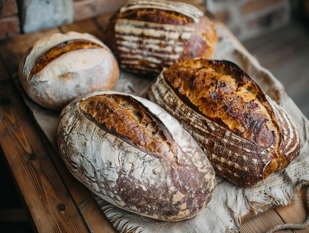 Foto ein brot auf einem holztisch