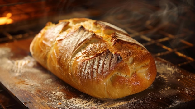 Ein Brot liegt auf einem Holzbrett