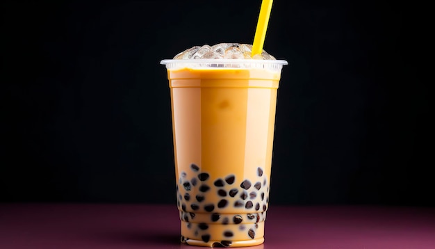 Ein Bubble Tea im Plastikbecher. Generative KI