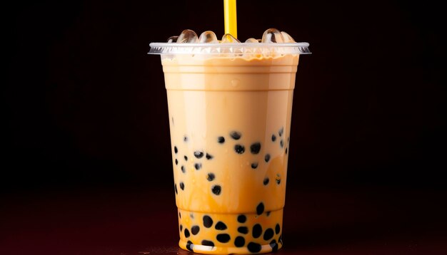 Ein Bubble Tea im Plastikbecher. Generative KI