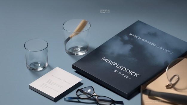 Ein Buch auf einem Tisch mit Gläsern und einem Buch mit dem Titel mispuupupupupuupk.