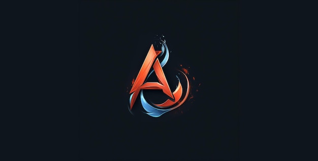 Ein Buchstaben-Logo mit schwarzem Hintergrund