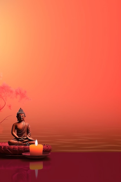 Foto ein buddha sitzt am vesak-buddha-purnima-tag mit kopierplatz hintergrund für den vesak-festtag