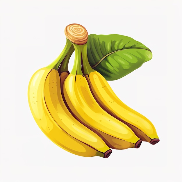 Ein Bündel Bananen mit einem Blatt darauf